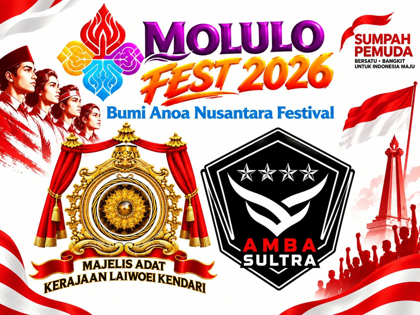AMBA SULTRA dan Lembaga Adat Kerajaan Laiwoi Bersinergi Gelar Molulo Fest 2026, Sajikan Harmoni Kebhinekaan Pemuda