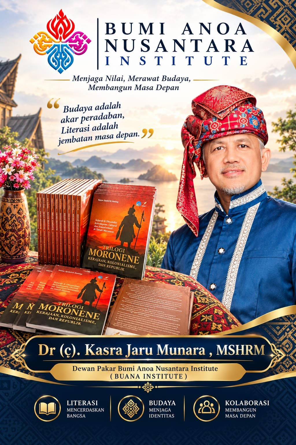Bumi Anoa Nusantara Institute Siap Gelar Bedah Buku & Seminar "TRILOGI MORONENE" di Kendari